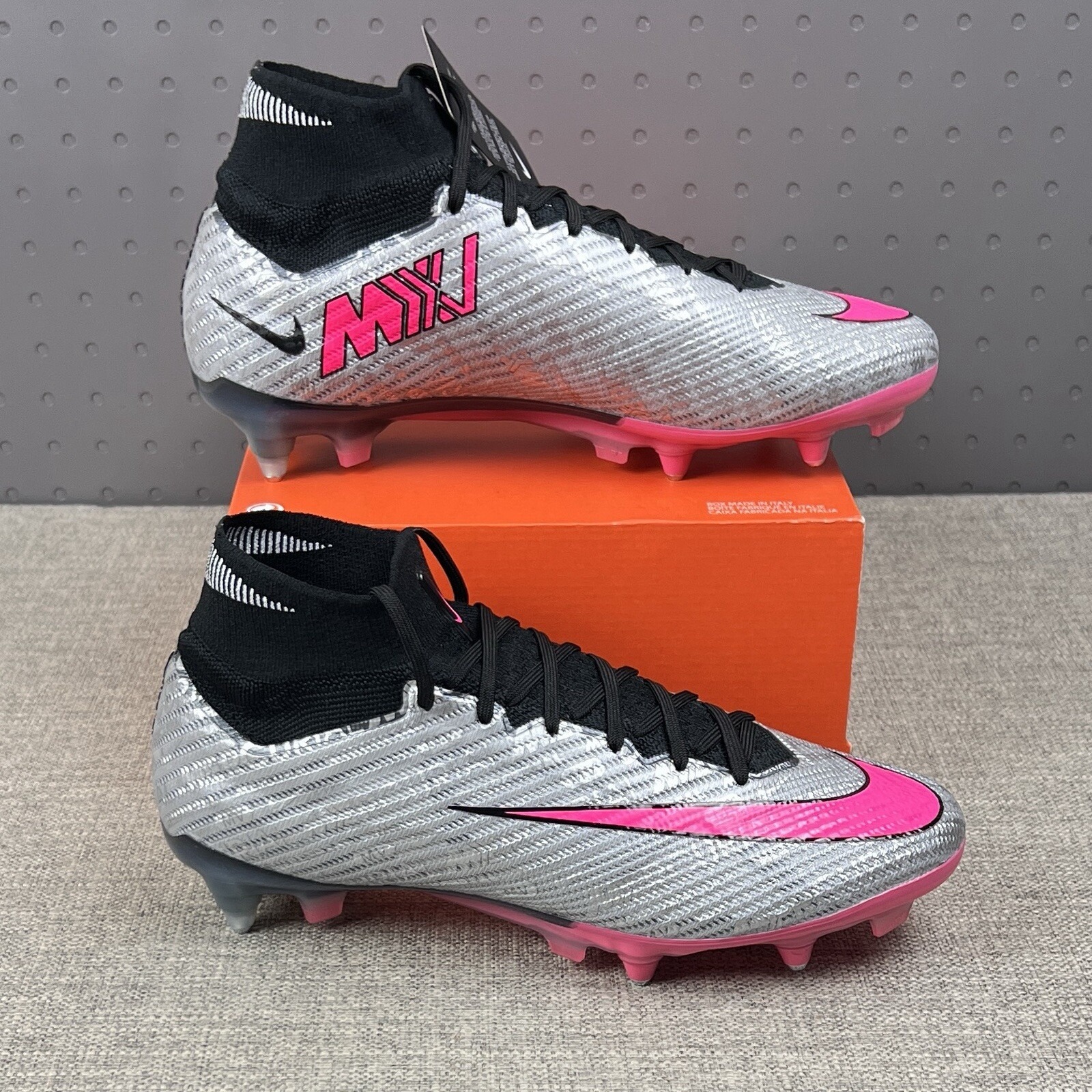 Nike Zoom Mercurial Superfly 9 Elite Sg Ac "Xxv" Silver Pink Fj2971-060 Mens 9